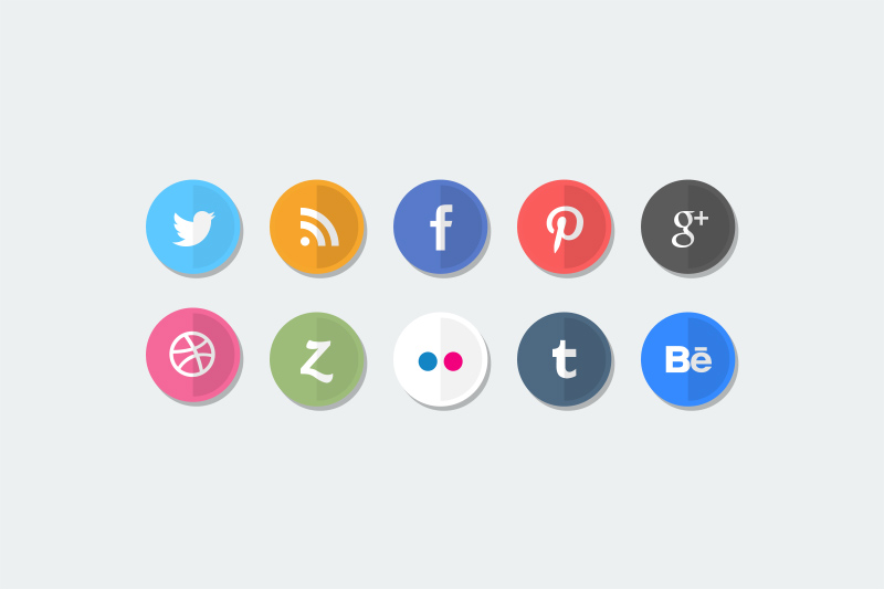 flat social media icons